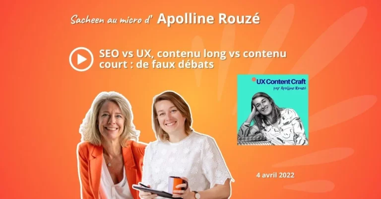 photos de Sacheen Sierro et Apolline Rouzé pour la couverture du podcast sur le débat SEO vs UX